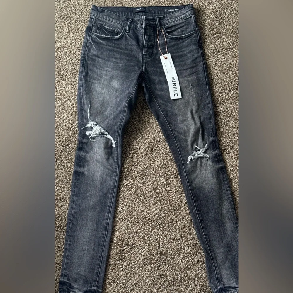 Men's Slim Jeans in Washed Black - PURPLE Brand